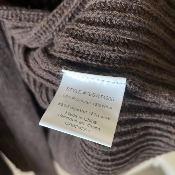 C’est Moi chestnut brown ribbed hooded cardigan - Picture 5 of 6